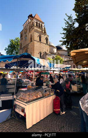 Markt von Cahors, viele Abteilung, Occitnie, Frankreich, Europa Stockfoto