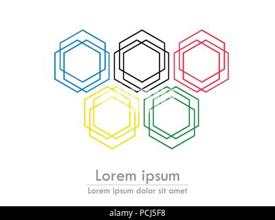 Sechseckige Hintergrund mit Text. Stilisierte Karte Vorlage. Vector EPS 10. Stock Vektor