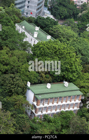 Blick von der Admiralität über Hong Kong Park zu Kennedy Road und dem Ministerium für Auswärtige Angelegenheiten der Volksrepublik China Midlevels West. Jayne Russell Ala Stockfoto