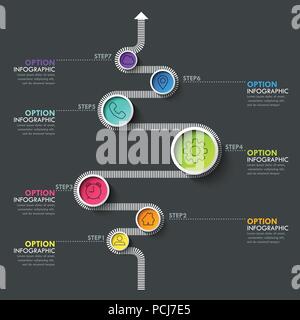 Business Circle timeline Banner. Moderne Unternehmen Infografik. Infografik Anzahl Optionen. Kurvenreiche Straße timeline. Vector EPS 10. Stock Vektor