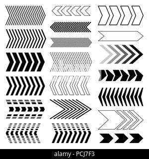 Pfeil einstellen. Moderne Pfeil Design. Linearer Pfeil einstellen. Vector EPS 10. Stock Vektor
