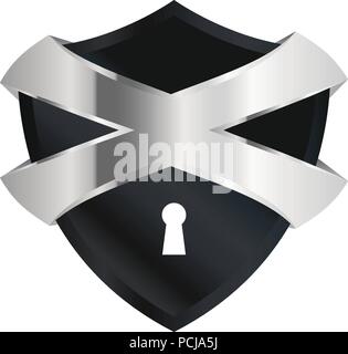 Abstrakten 3d Buchstaben x Shield Logo Design Element Stock Vektor