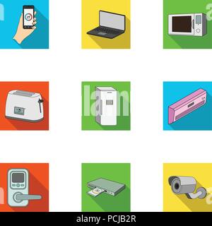 Geräte, Kamera, Zentrum, Kaffee, Sammlung, Komfort, Kommunikation, Kommunikation, Kran, Festplatte, Tür, Elektrik, Elektro, Technik, Ausstattung, Flachbild, Tiefkühler, Gas, Griff, Home, Haushaltsgeräte, Haushalt, Icon, Illustration, Informationen, isoliert, Reihen, Küche, Laptop, Teekocher, Musik, Player, Sanitär, Kühlschrank, Router, Bildschirm, Sicherheit, Satz, Zeichen, Lautsprecher, Herd, Überwachung, Symbol, Technik, Vektor-, Video-, Web logo Vektor Vektoren, Stock Vektor