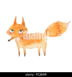 Aquarell nahtlose Muster mit cartoon Wald Tiere Stockfoto