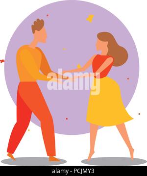 Paar tanzen. Dance Party Konzept. Cartoon Vector Illustration Stock Vektor