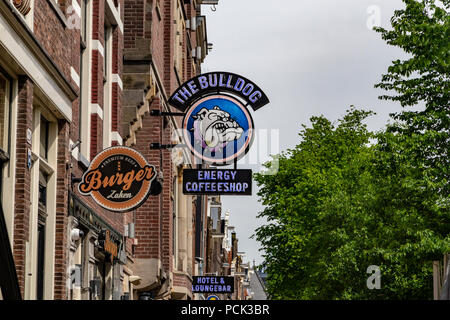 Die Bulldog Coffeeshop in Amsterdam, Niederlande Stockfoto