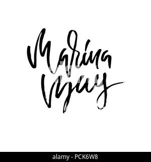 Marina Bay Schriftzug. Moderne Bürste Schriftzug. Vector Illustration. Stock Vektor