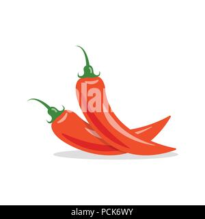 Chili Vector Illustration. Flat Style Design auf weißem Hintergrund Stock Vektor