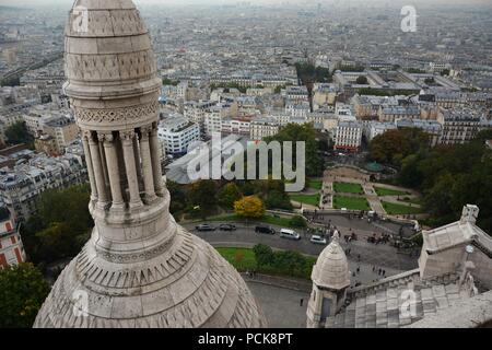 Paris Stadtbild von Sacre-Coeur Basilika in Montmartre Stockfoto