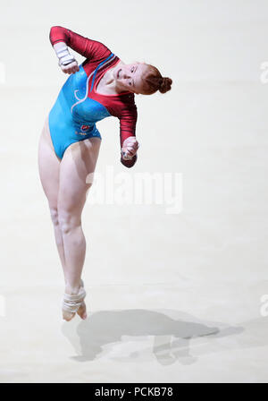 Die Slowakei Chiara Bunce während des Tages eine der 2018 europäischen Meisterschaften an die SSE-Hydro, Glasgow. Stockfoto