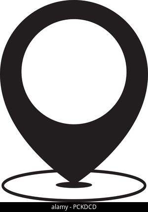 Kartenzeiger Symbol. Symbol für Einsatzort. Kartenzeiger. Navigation Karte, GPS, Richtung, Platz, Kompass, Kontakt Suche Konzept. Isolierte Vector Illustration auf Stock Vektor