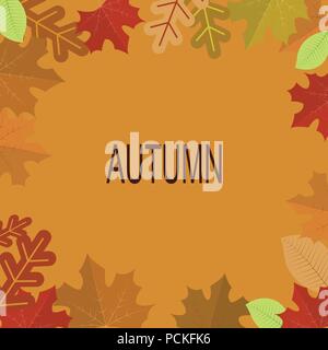 Herbst Hintergrund Einrichtung mit Herbst Ahorn Blätter und Platz für Werbung, Broschüre, Faltblatt, Poster, Banner. Vector Illustration EPS 10. Stock Vektor