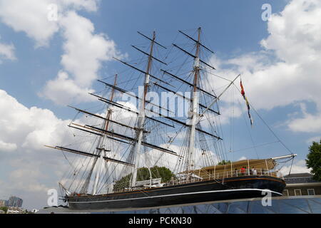 Cutty Sark ein restauriertes Gebäude aus dem 19. Jahrhundert Tall Ship Greenwich London Stockfoto