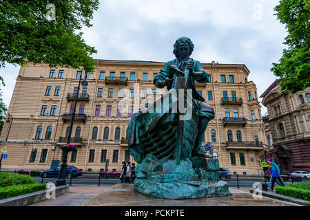 Denkmal Peter des Großen Gebäudes ein hölzernes Schiff Stockfoto