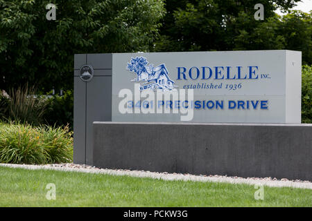 Ein logo Zeichen außerhalb des Hauptquartiers der Rodelle, Inc. in Fort Collins, Colorado, am 21. Juli 2018. Stockfoto