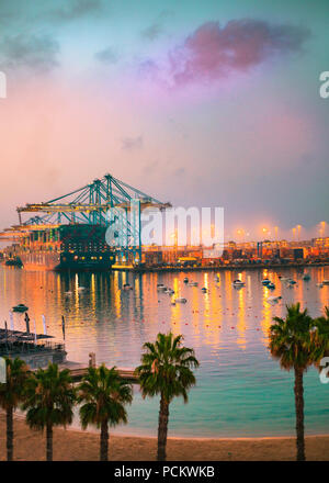 Birzebbuga freeport Morgen Sonnenaufgang Blick Malta Stockfoto