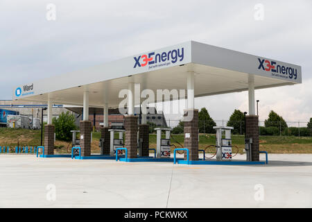 Ein logo Zeichen außerhalb eines X3 Energie und alternative Energie Erdgas- tankstelle in Greely, Colorado, am 21. Juli 2018. Stockfoto