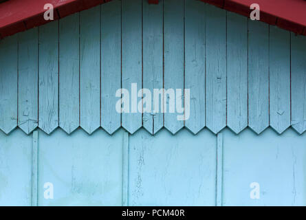 Blaue Fassade Holz- Wand von einem kleinen Haus Stockfoto