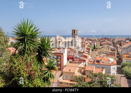 Anzeigen von Malgrat de Mar, Spanien Stockfoto