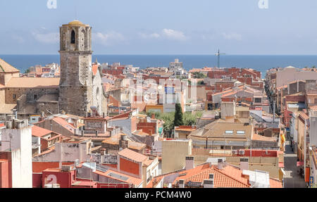 Anzeigen von Malgrat de Mar, Spanien Stockfoto