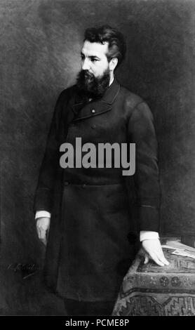 Alexander Graham Bell, drei viertel länge Portrait, stehend, nach links - 3 c 04275 r. Stockfoto