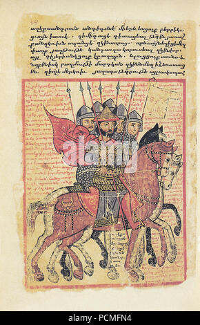 Alexander Romanze. Armenische Bilderhandschrift des XIV Jahrhunderts (Venedig, San Lazzaro, 424). Stockfoto