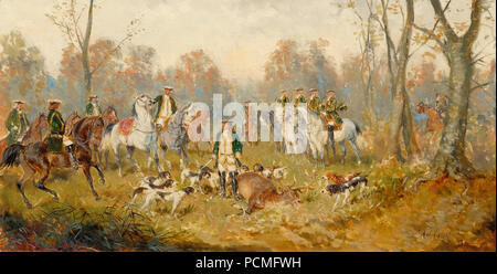 Alexander von bensa Höfische Jagdszene 2 Der Kronenzwölfender. Stockfoto