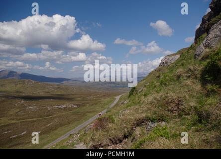 Knockan Crag NNR, North West Highlands Geopark. Schottland, Großbritannien. Juni, 2018. Stockfoto