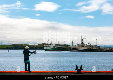 Howth, County Donegal, Irland Wetter. 3. August 2018. Die Fischereitätigkeit in Irlands Premier Fischerhafen an der Nordwestküste. Credit: Richard Wayman/Alamy leben Nachrichten Stockfoto