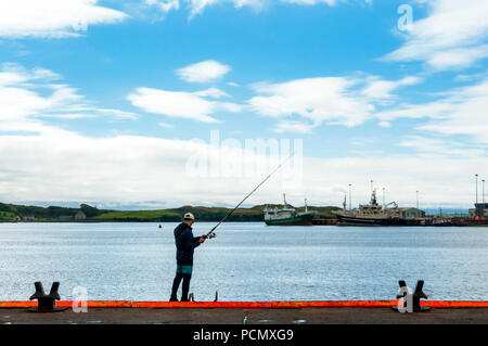 Howth, County Donegal, Irland Wetter. 3. August 2018. Die Fischereitätigkeit in Irlands Premier Fischerhafen an der Nordwestküste. Credit: Richard Wayman/Alamy leben Nachrichten Stockfoto