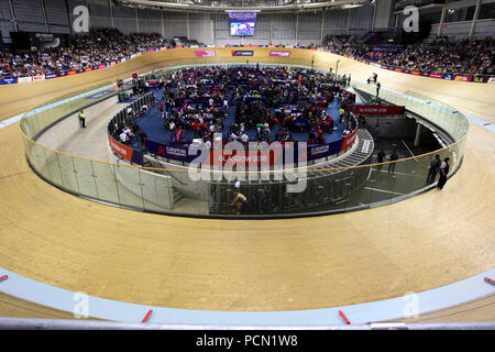 Glasgow 3. August 2018. Sir Chris Hoy Velodrome. Ein Abend der Titel radfahren Finale die ersten GBR's Gold bei den Frauen Team Pursuit. Kredit Alan Oliver/Alamy leben Nachrichten Stockfoto