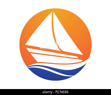 Kreuzfahrtschiff Logo Vektor Symbol Design Stockfoto