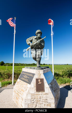 Ein Denkmal in der Nähe des Strand Utah D-Day Museum, Normandie, Frankreich. Stockfoto