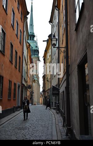 Random Street View in Gamla Stan. Stockfoto