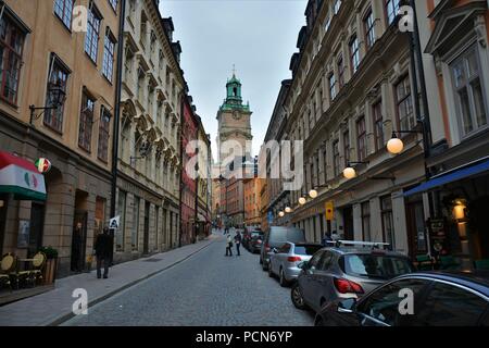 Random Street View in Gamla Stan. Stockfoto