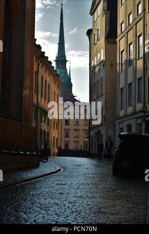 Random Street View in Gamla Stan. Stockfoto