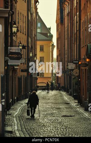 Random Street View in Gamla Stan. Stockfoto