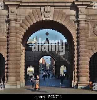 Random Street View im Parlament von Stockholm Stockfoto