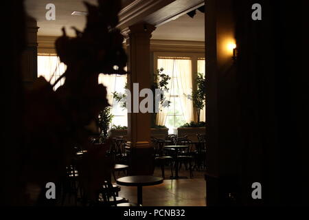 Blumen innen ein schönes Cafe cliftons Stockfoto