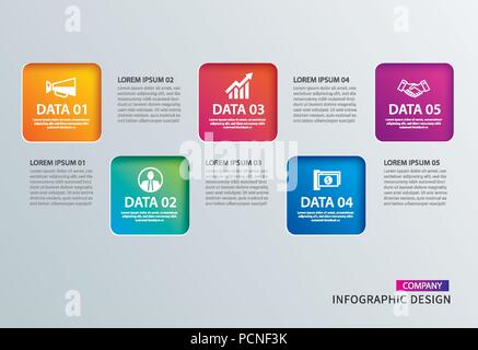 Infografiken square Papier mit4-Vorlage. Vector Illustration abstrakt Hintergrund. Kann für Workflow Layout, business Schritt, Tag, Banner verwendet werden. Stock Vektor