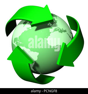 Recycling Symbol.. Ökologisch saubere Welt. Stockfoto