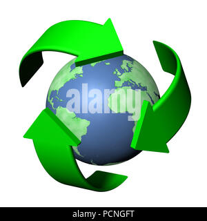 Recycling Symbol.. Ökologisch saubere Welt. Stockfoto