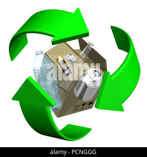 Recycling Symbol.. Ökologisch saubere Welt. Stockfoto