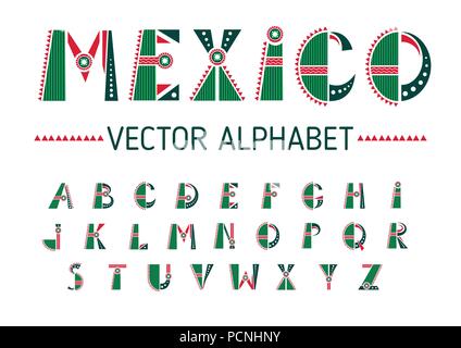 Mexiko Alphabet einstellen Stock Vektor