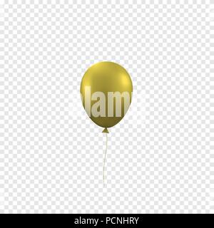 Goldene Ballon über transparente Hintergrund isoliert, Vector Illustration EPS 10. Stock Vektor