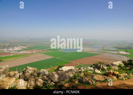 Das Gebirge Gilboa Aussichtspunkt mit Blick auf die Jezreel Tal Stockfoto