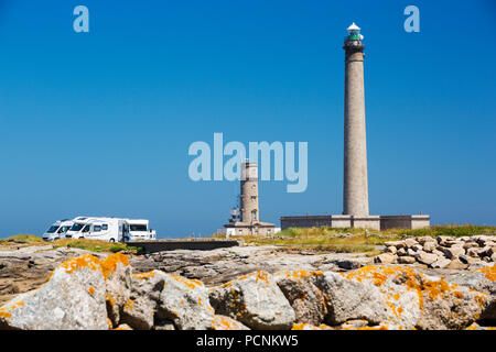 Die Phare de Gatteville, eine aktive Leuchtturm auf den Punkt De Barfleur, Normandie, Frankreich. Es ist 247 Meter hoch und ist damit der dritthöchste Leuchtturm Stockfoto