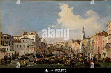 Venedig, Regatta auf dem Canale Grande, ca 1848. Stockfoto