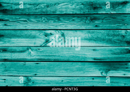 In der Nähe der Fläche (Wand-, Boden- oder Overhead) von Holzbrett, Panel oder Board im Türkis, Petrol Blau Stockfoto