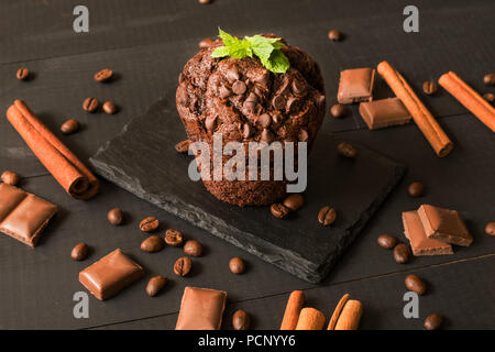 Hausgemachte Schokolade muffin Stockfoto